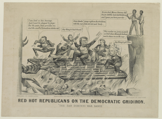 Eine Zeichnung auf Papier zeigt rote Figuren auf einem Gitter in Not, mit wütenden Gesichtern und erhobenen Armen, begleitet von fetter schwarzer Schrift.