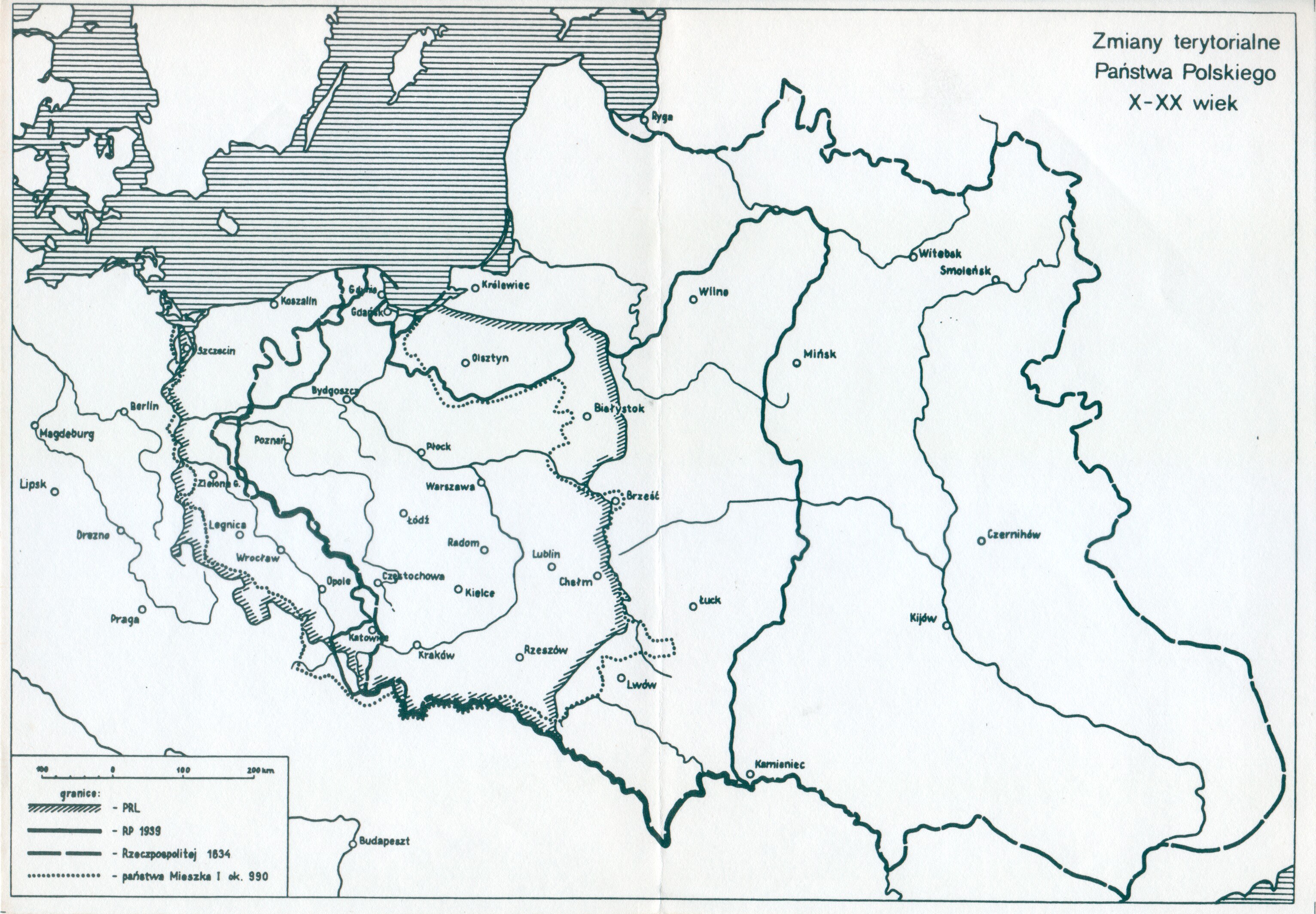 Ein Plakat mit einer detaillierten Karte Polens und dem Ausmaß des Polnischen Reiches, versehen mit Text und numerischen Daten.