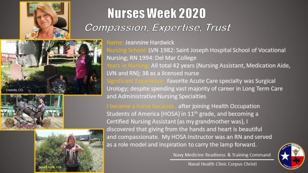 Plakat zur Pflegeschwesterwoche 2020 mit dem Motto "Mitgefühl, Expertise, Vertrauen", das verschiedene Bilder von Pflegeschwestern mit unterschiedlichen Ausdrücken, fetter Schrift und einem Farbschema aus Blau- und Weißtönen zeigt.